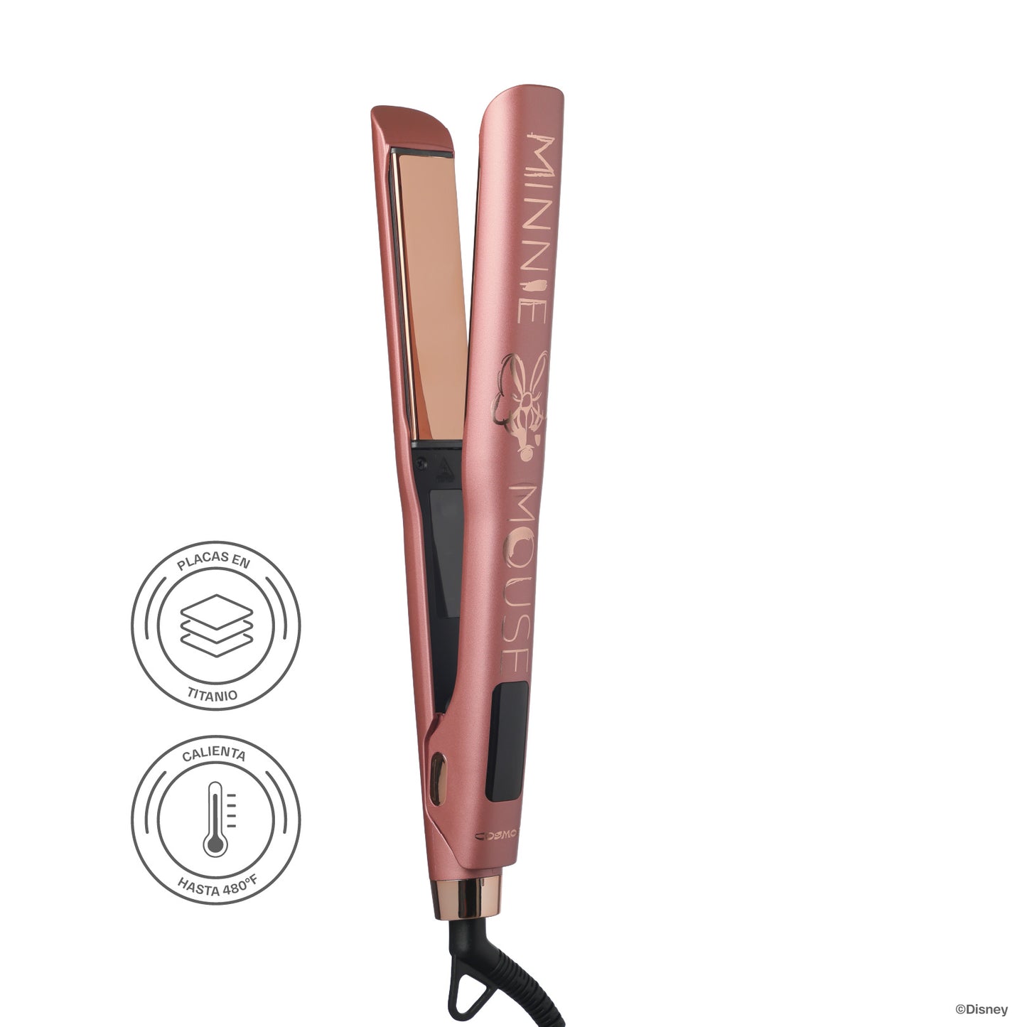 Plancha De Cabello Profesional En Titanio Cosmos Disney Rosette Minnie