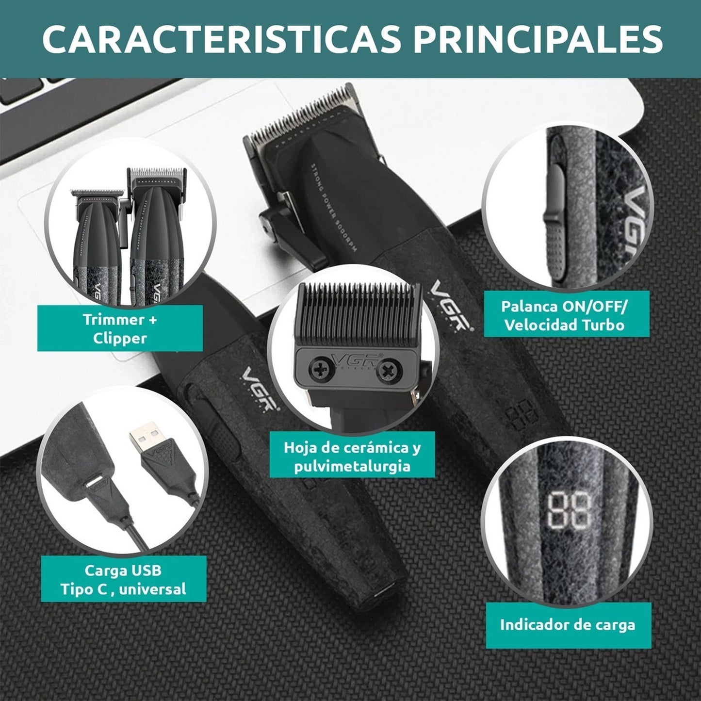 Combo Maquina Y Patillera VGR V640
